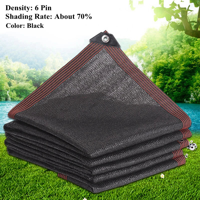 6 12Pin Sunshade Net Black Green Blue Anti-UV HDPE Garden Succulent Plant Shading Net Outdoor Swimming Pool Cover Sun Shade Net