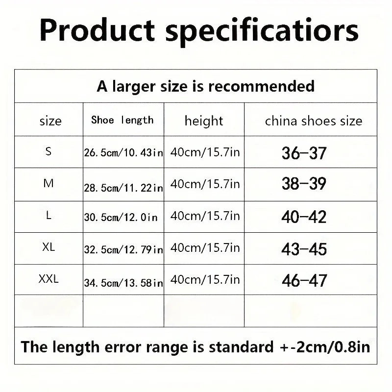 1pair Rain Boot Shoe Cover High-tube Outdoor Camping Waterproof Rainproof Shoe Covers for Motorcycle Bike Cycling Equipment