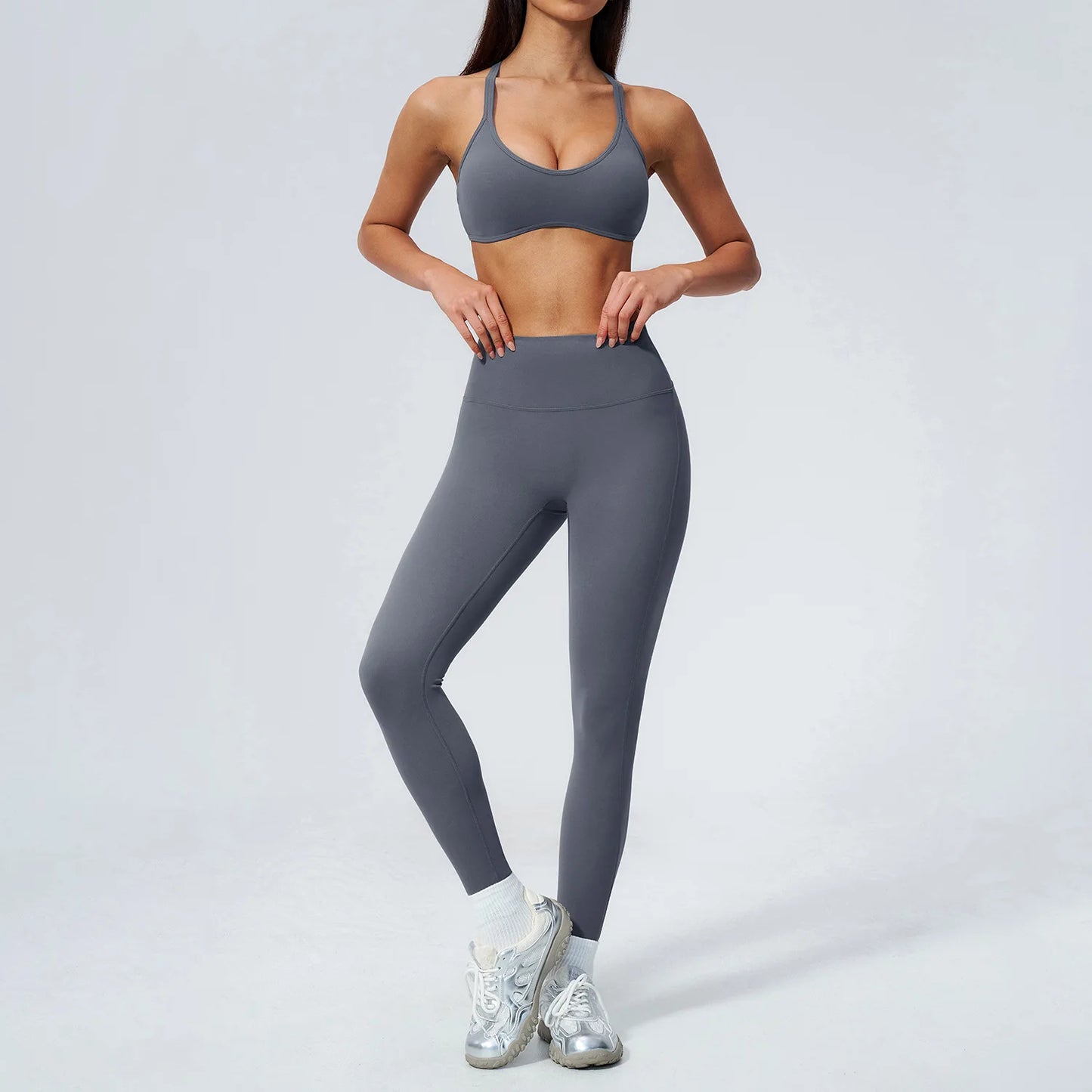 Yoga Set 2PCS Women Tracksuits Workout Clothes Sportswear Fitness High Waist Leggings Cycling Shorts Sport Suit Female Yoga Suit
