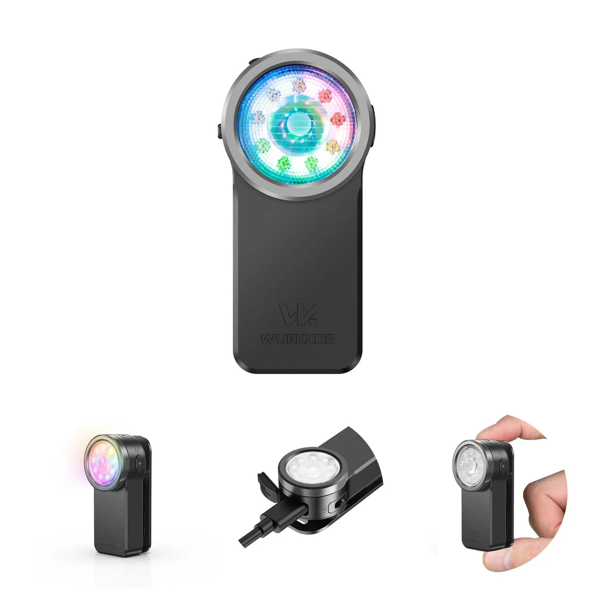 Wurkkos HD03 680LM Mini Clip Light USB Rechargeable Pocket Flashlight Spotlight/Floodlight Portable RGB Torch with Magnet