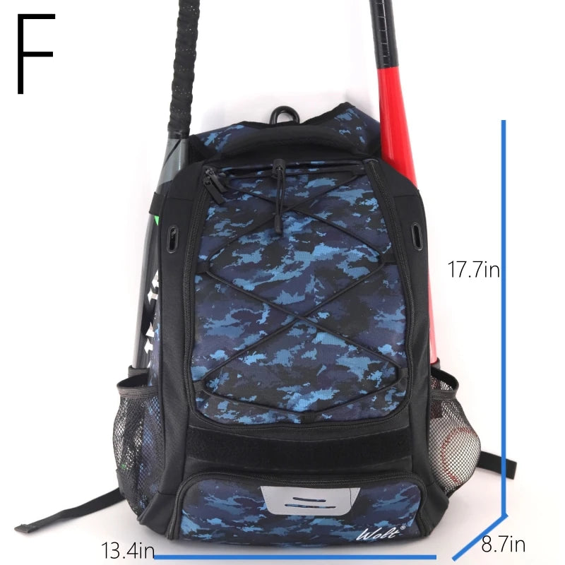 Baseball Softball Backpack with Shoes Compartment Outdoor Softball Bat Bag for Youth Adult Large Capacity Sports Shoulder Bag