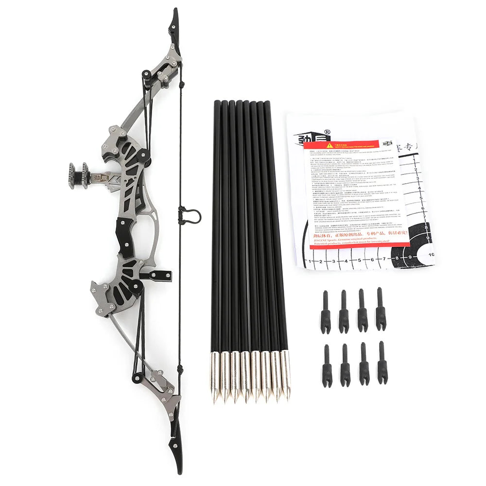 16 Inch Mini Pocket Bow Plastic Arrow Kit 16lbs Compact Portable Archery Set 40-50m Shooting Range for Youth Adult Decompression Target Practice Indoor Game Toy and Festival Gift Sports Accessory