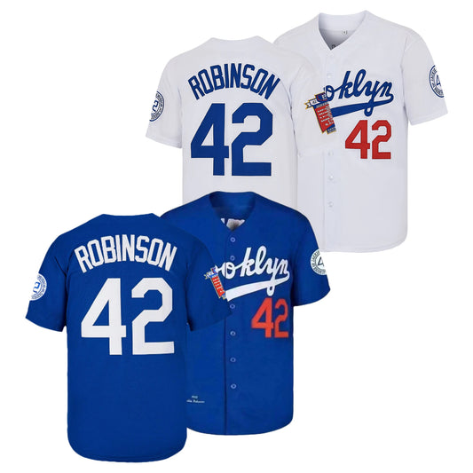 Men's #42 Jackie Robinson Legend Blue, White Baseball Jersey, Letter Embroidery Baseball Clothing, World Baseball Classic Fan Gift