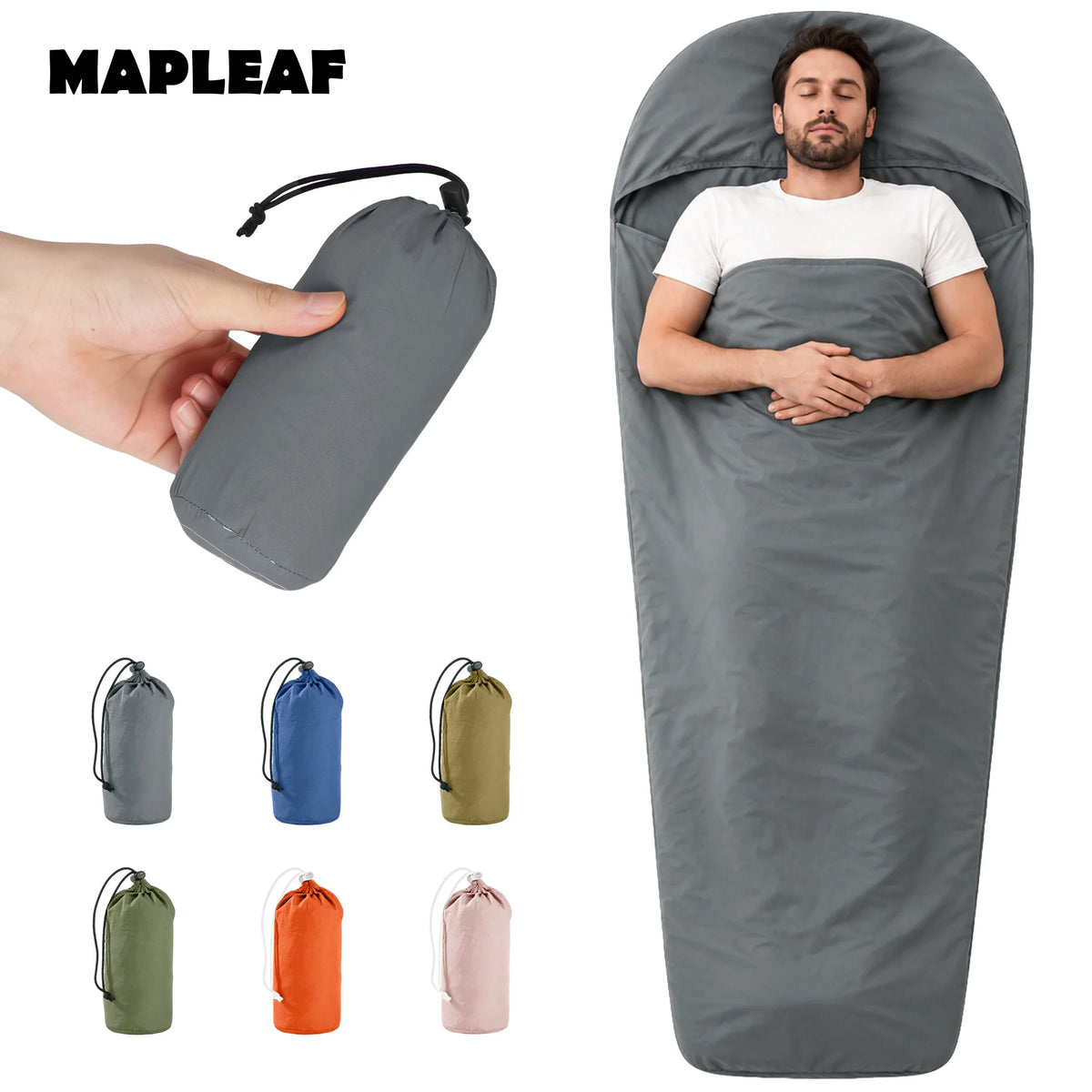 MAPLEAF Sleeping Bag Liner Camping Sheet Outdoor Travel Hiking Camping Sleeping Bag Lightweight Portable Summer Sleeping Bag