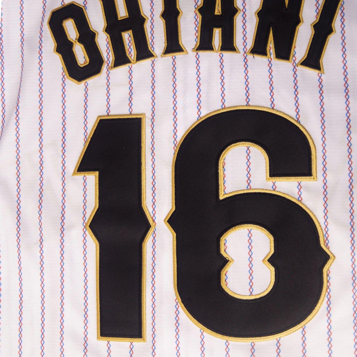 Men’s #16 Japan Samurai White Striped、Black Striped Ohtani Baseball Jersey, Letter Embroidery Competition Training Baseball Apparel, Fan Gif