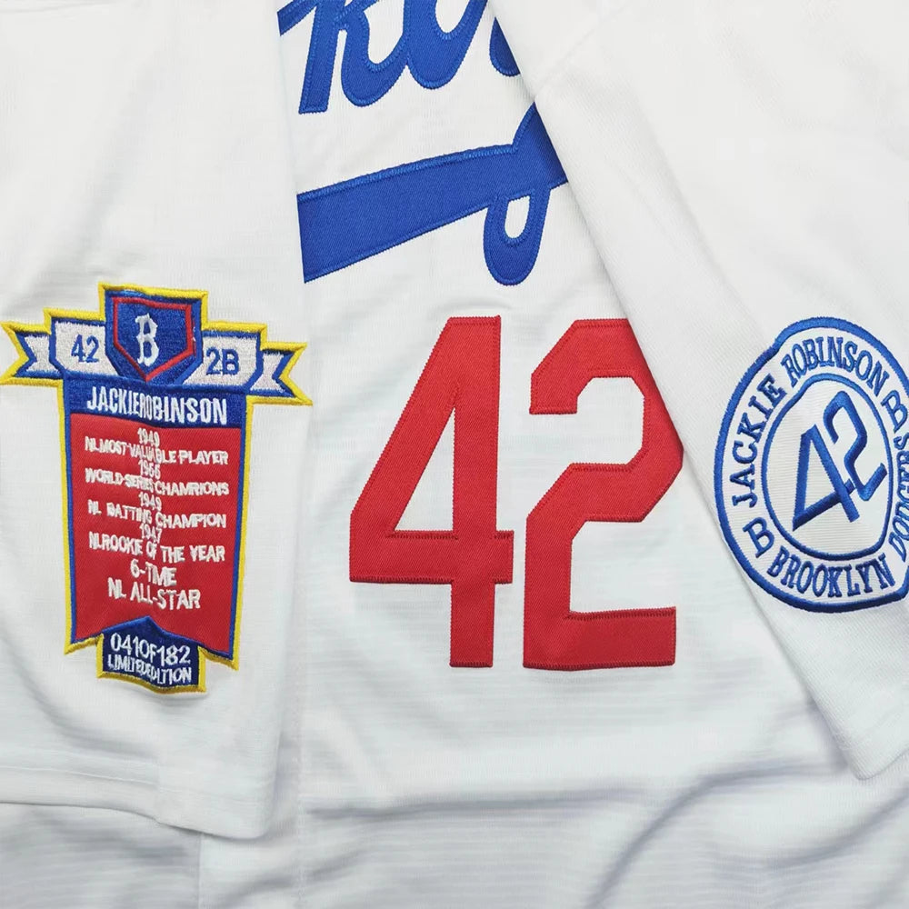 Men's #42 Jackie Robinson Legend Blue, White Baseball Jersey, Letter Embroidery Baseball Clothing, World Baseball Classic Fan Gift
