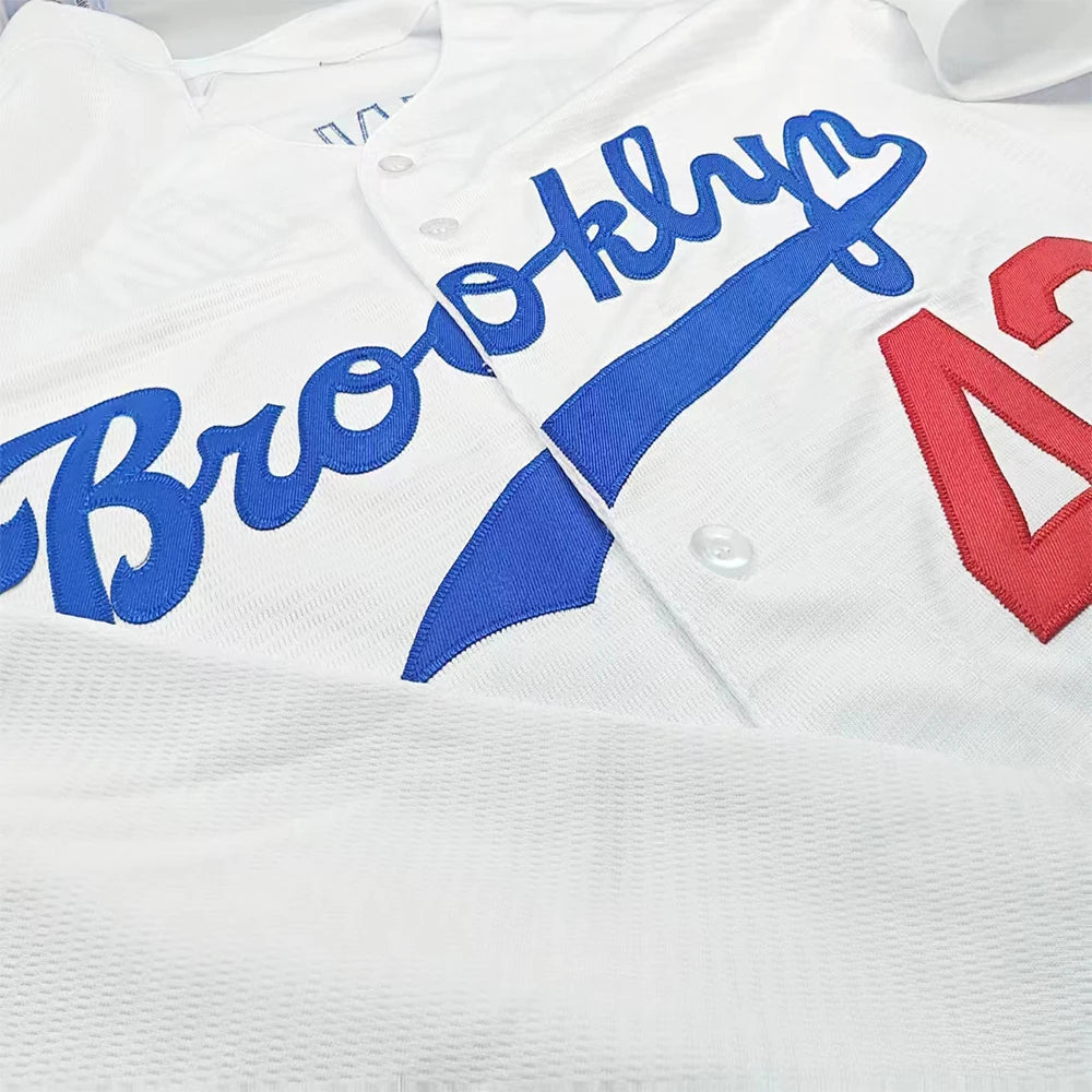 Men's #42 Jackie Robinson Legend Blue, White Baseball Jersey, Letter Embroidery Baseball Clothing, World Baseball Classic Fan Gift