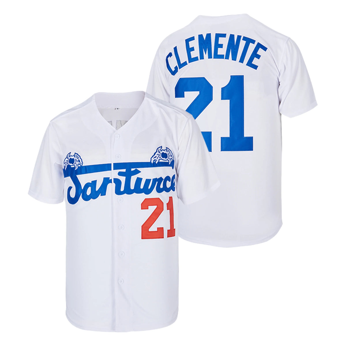 Santurce Crabs #21 Roberto Clemente Beige、Black 、White Baseball Jersey, World Baseball Classic Letter Embroidery Sweatshirt