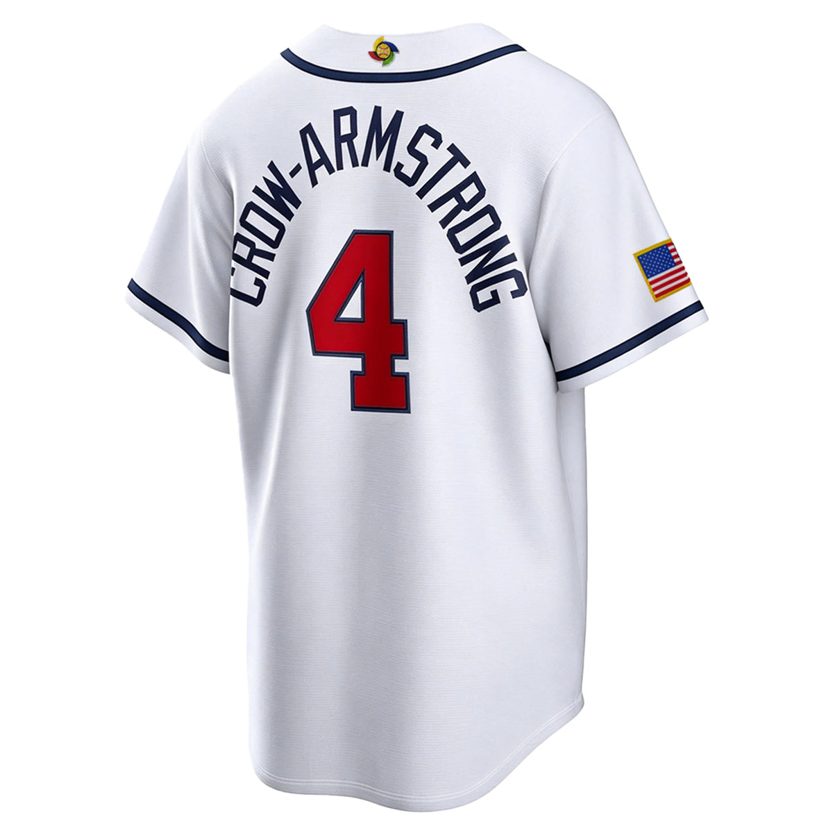 Men's Crow-Armstrong #4 USA White Baseball Jersey, Exquisite Full Embroidery Jersey, WBC World Classic National Team Fan Apparel, Game Day Casual Sports Shirt