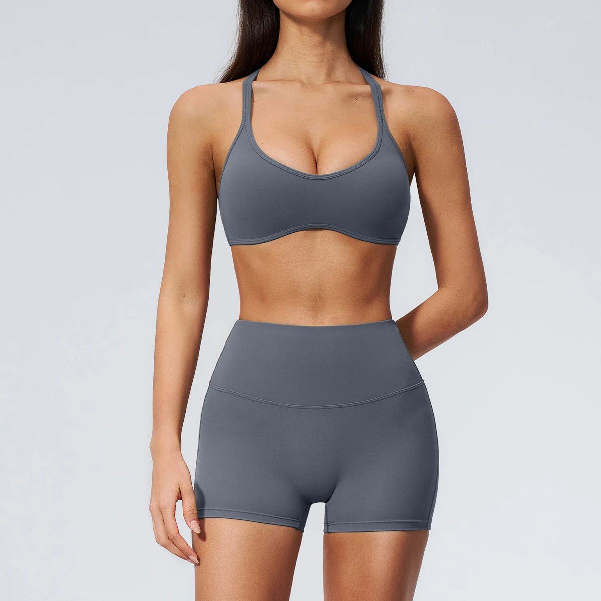 Yoga Set 2PCS Women Tracksuits Workout Clothes Sportswear Fitness High Waist Leggings Cycling Shorts Sport Suit Female Yoga Suit