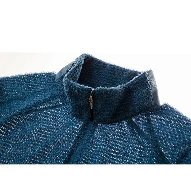 Men's Half-Zip Air Fleece Pullover Stand Collar Thermal Mid-Layer Jacket Anti-Static Anti-Pilling Outdoor Hiking Sportswear