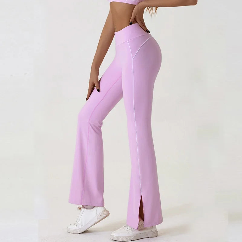 Cloud Rise Blue Women Yoga Pants for Fitness Sexy Girls Gym Flared High Waist Trousers Plus Size Workout Leggings Sports Clothes