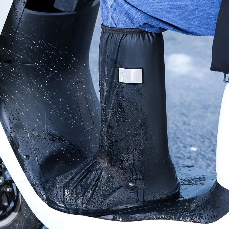 1pair Rain Boot Shoe Cover High-tube Outdoor Camping Waterproof Rainproof Shoe Covers for Motorcycle Bike Cycling Equipment