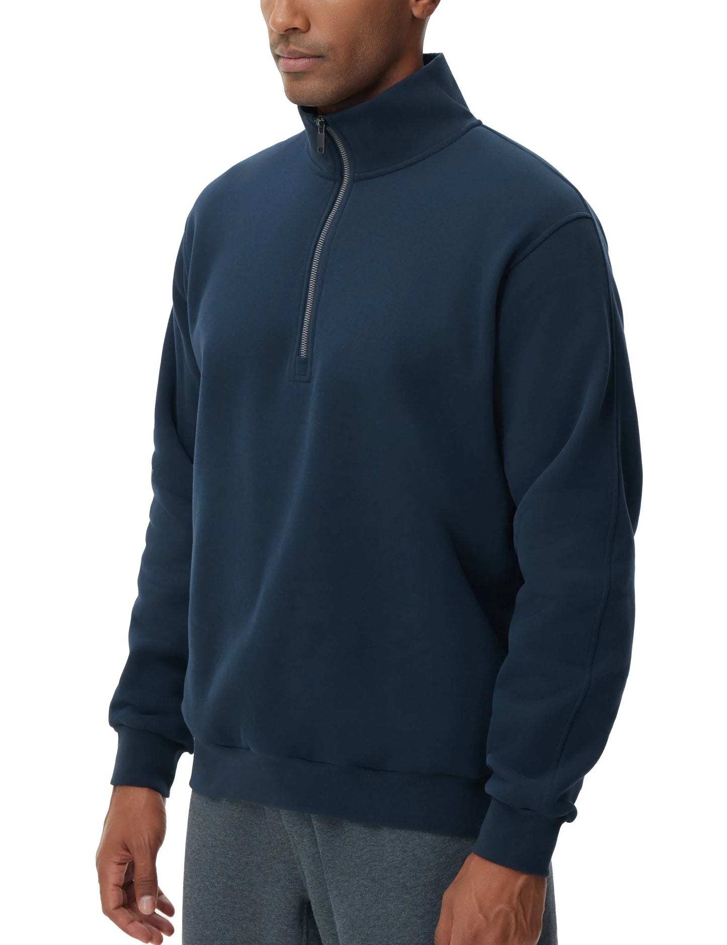 THE GYM PEOPLE Men's Half Zip Fleece Pullover Sweatshirts Midweight Mock Neck Workout Sweat Tops