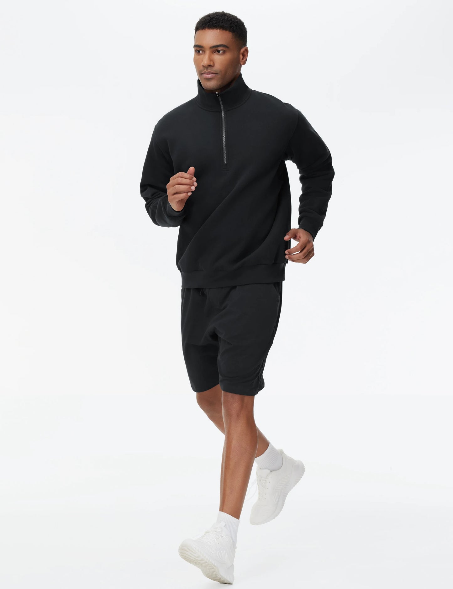 THE GYM PEOPLE Men's Half Zip Fleece Pullover Sweatshirts Midweight Mock Neck Workout Sweat Tops