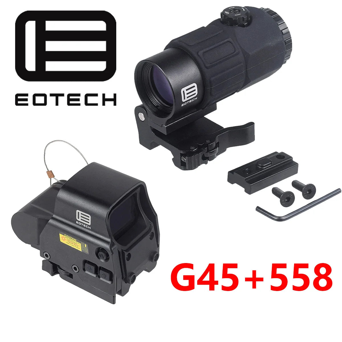 EOTECH 558 G33 Holographic Sight Red Green Dot Reflex Riflescopes Tactical G33 3X G45 5X Magnifier UNITY Fast Optic Riser Mount