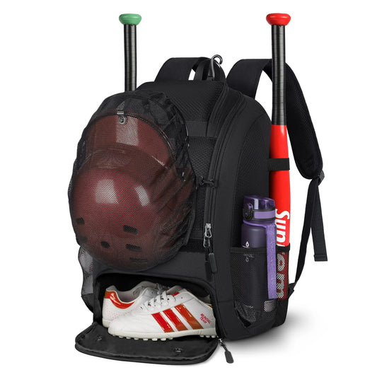 Large Capacity Baseball Backpack Outdoor Sport Lightweight Backpack for Baseball Softball Bat Backpack With Shoe Compartment