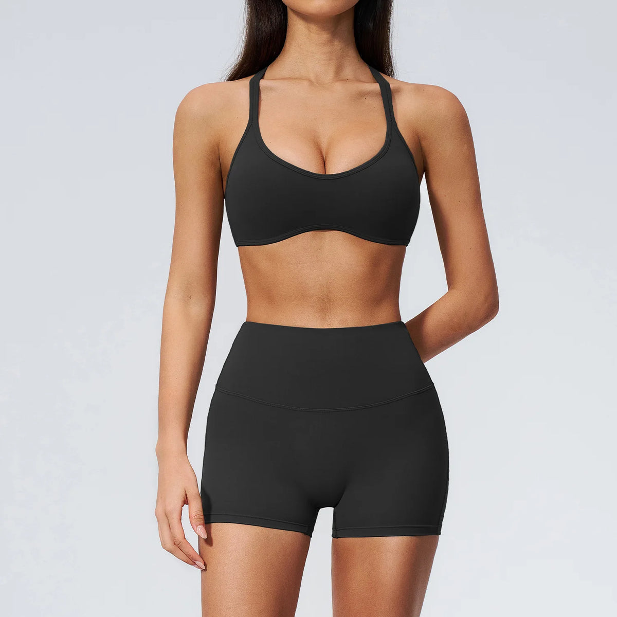 Yoga Set 2PCS Women Tracksuits Workout Clothes Sportswear Fitness High Waist Leggings Cycling Shorts Sport Suit Female Yoga Suit