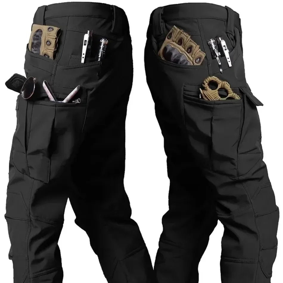 2026 Men Winter Waterproof Climbing SkiingTrekking Fleece Fishing Tactical Sharkskin Cargo Pants Jackets Camping Hiking Trousers