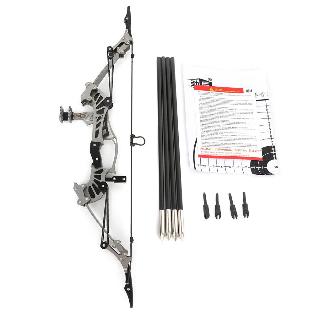 16 Inch Mini Pocket Bow Plastic Arrow Kit 16lbs Compact Portable Archery Set 40-50m Shooting Range for Youth Adult Decompression Target Practice Indoor Game Toy and Festival Gift Sports Accessory
