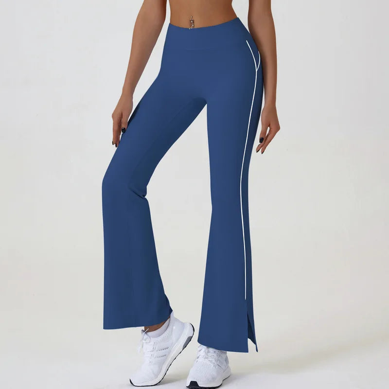 Cloud Rise Blue Women Yoga Pants for Fitness Sexy Girls Gym Flared High Waist Trousers Plus Size Workout Leggings Sports Clothes