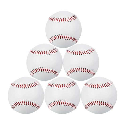 3/6/12pcs Baseball Hard Baseballs Bulk Standard Size Adult Leather Practice Training Baseball Unmarked Baseballs for Pitching 9"