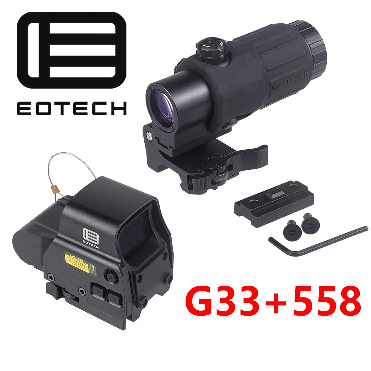 EOTECH 558 G33 Holographic Sight Red Green Dot Reflex Riflescopes Tactical G33 3X G45 5X Magnifier UNITY Fast Optic Riser Mount