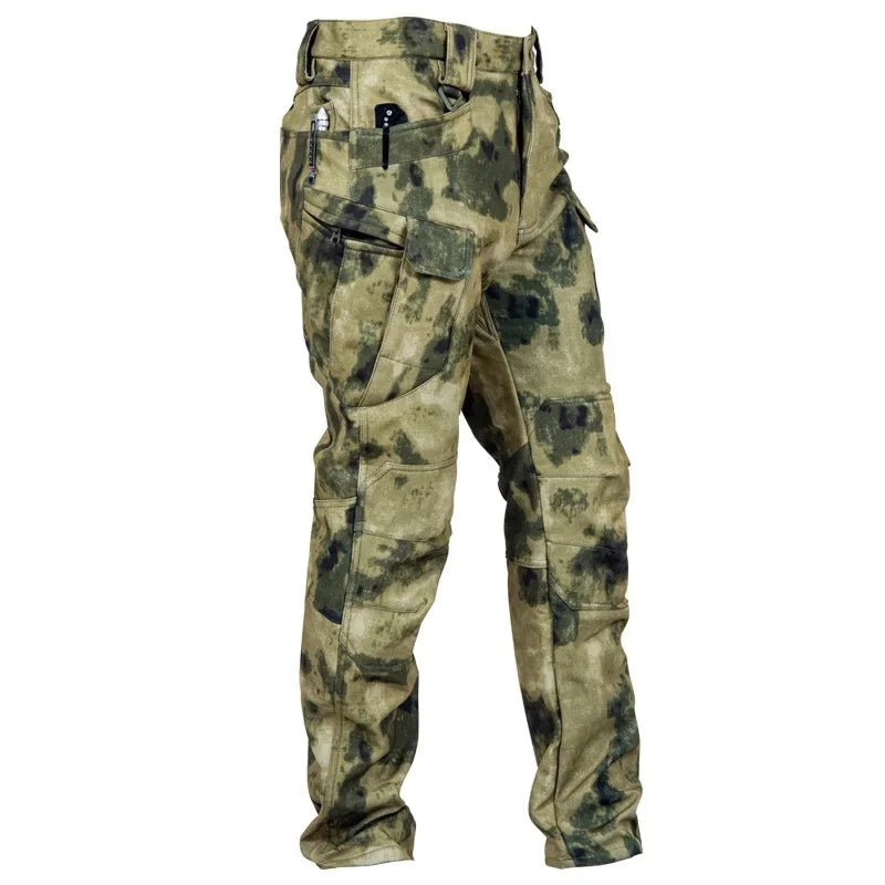 2026 Men Winter Waterproof Climbing SkiingTrekking Fleece Fishing Tactical Sharkskin Cargo Pants Jackets Camping Hiking Trousers