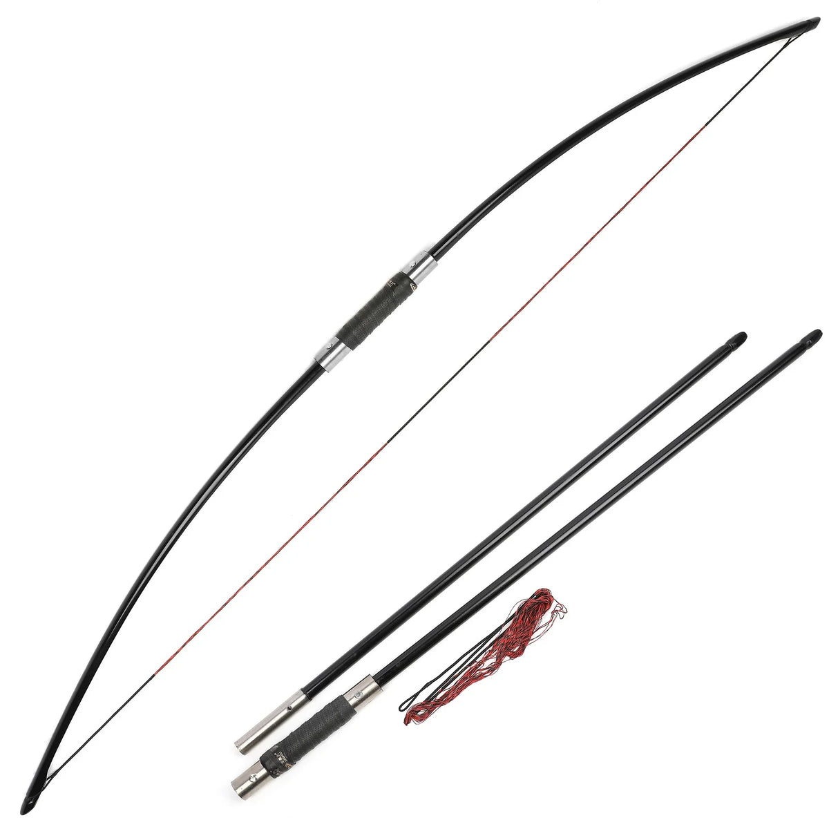 Longbow Arrow Set 64.5" Takedown English Style 60/65lbs RH/LH for Adults Advanced Archery Hunting Shooting Target Practice Outdoor Sports Heavy-Duty Hunting Bow Accessories