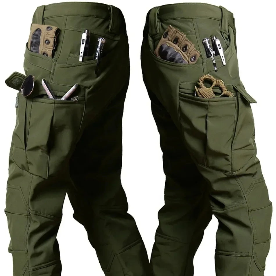 2026 Men Winter Waterproof Climbing SkiingTrekking Fleece Fishing Tactical Sharkskin Cargo Pants Jackets Camping Hiking Trousers