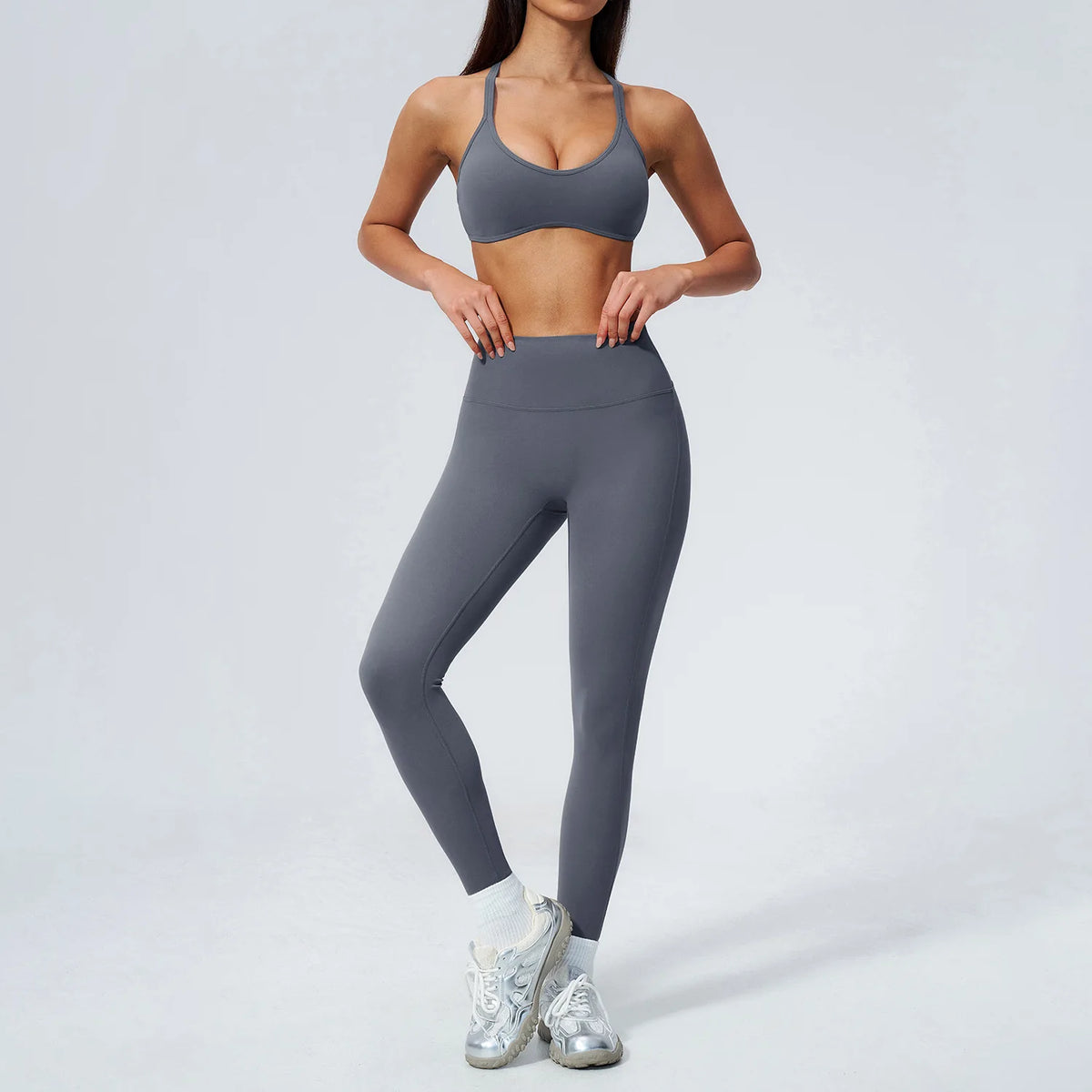 Yoga Set 2PCS Women Tracksuits Workout Clothes Sportswear Fitness High Waist Leggings Cycling Shorts Sport Suit Female Yoga Suit