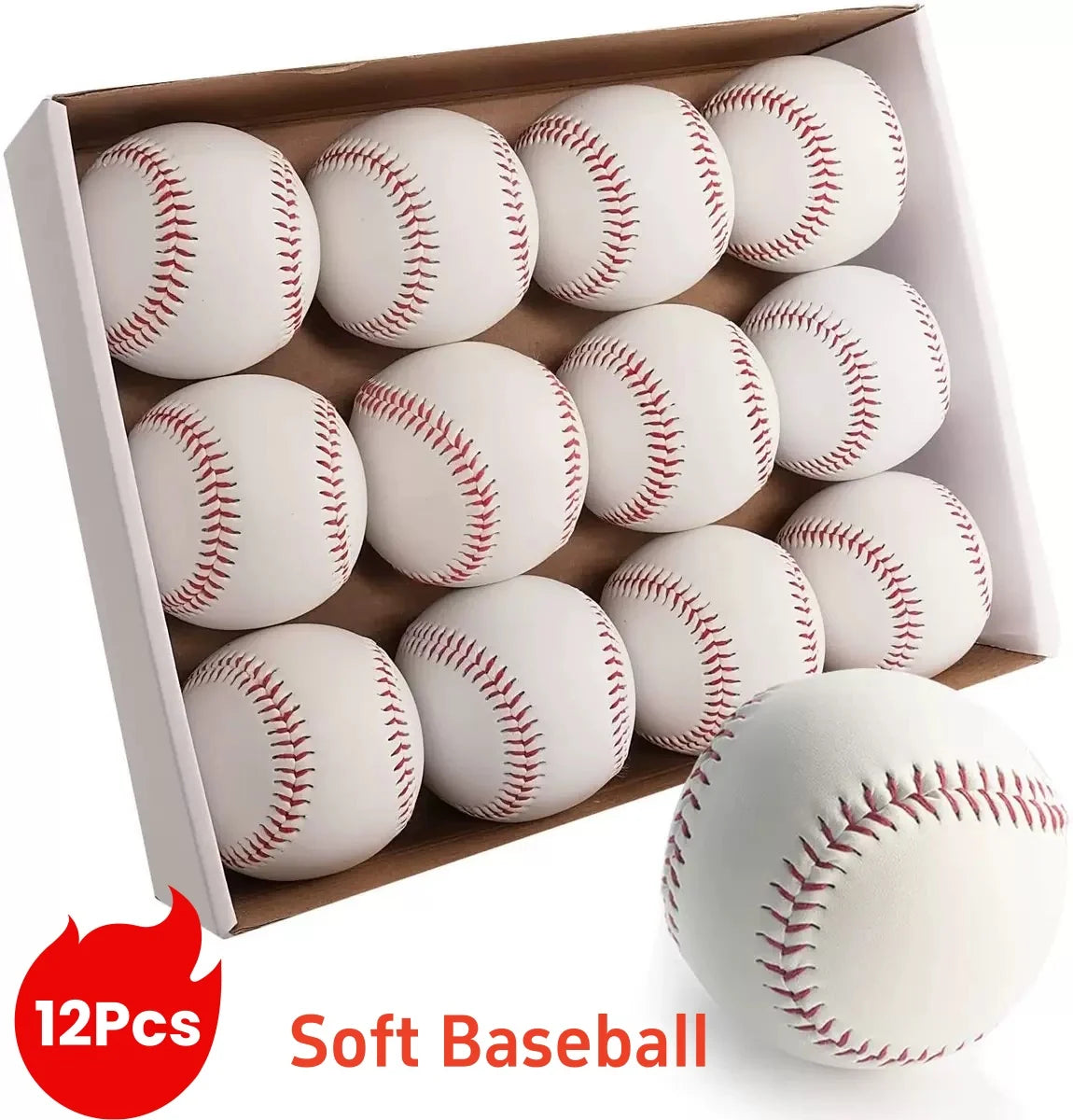 No. 9 Baseball Softball Hardball Training Handmade Balls Fitness Products White Safety Baseballs Men's Practice Team Game