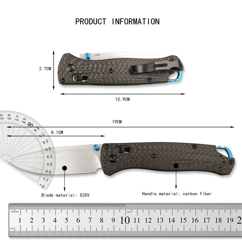 BM 535/533-3 Bugout Drop-point Blade Carbon Fiber Handle AXiS Lock Pocket Knife Folding Knives Outdoor Camping Survival Tools