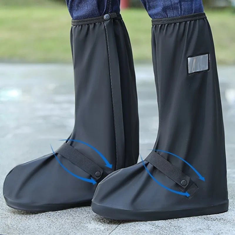 1pair Rain Boot Shoe Cover High-tube Outdoor Camping Waterproof Rainproof Shoe Covers for Motorcycle Bike Cycling Equipment