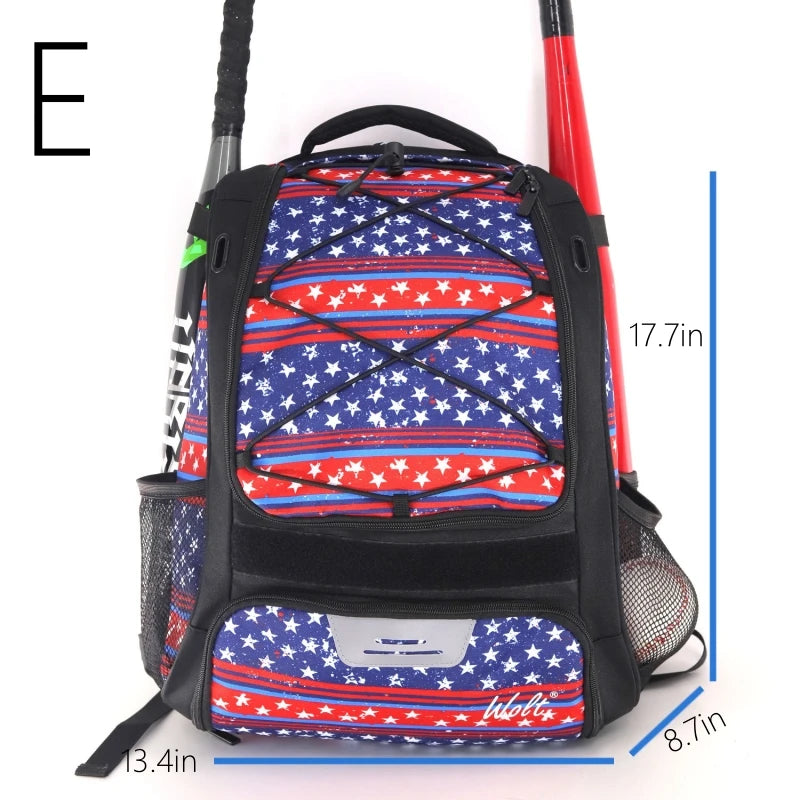 Baseball Softball Backpack with Shoes Compartment Outdoor Softball Bat Bag for Youth Adult Large Capacity Sports Shoulder Bag