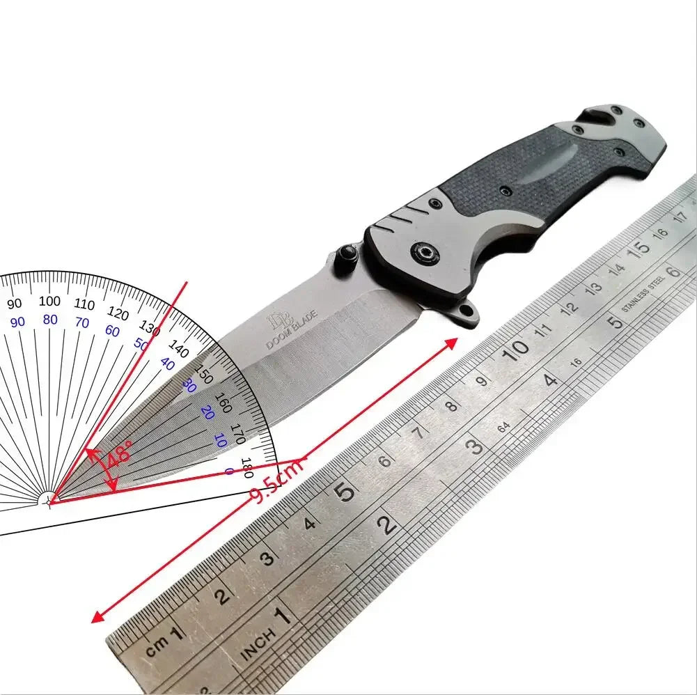Portable Folding Knife - High-Hardness Stainless Steel Tanto Point Blade, Lightweight Ergonomic EDC Tool for Camping, Hiking