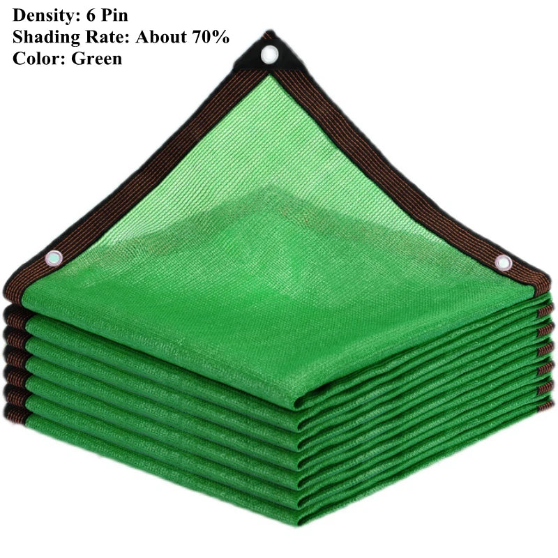 6 12Pin Sunshade Net Black Green Blue Anti-UV HDPE Garden Succulent Plant Shading Net Outdoor Swimming Pool Cover Sun Shade Net