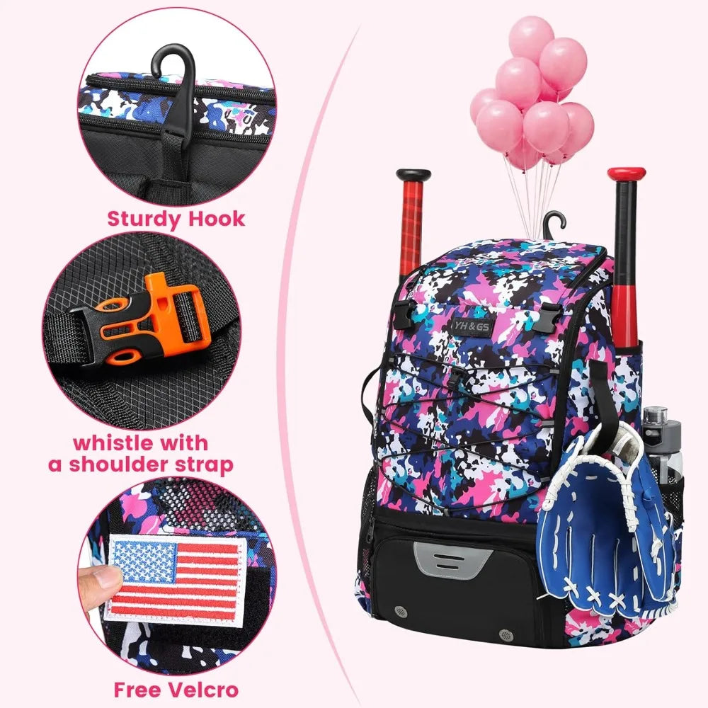 Best Selling Lightweight Baseball Bat Backpack for Youth Adults with Shoe Compartment Large Main Pocket for Helmet Bat and
