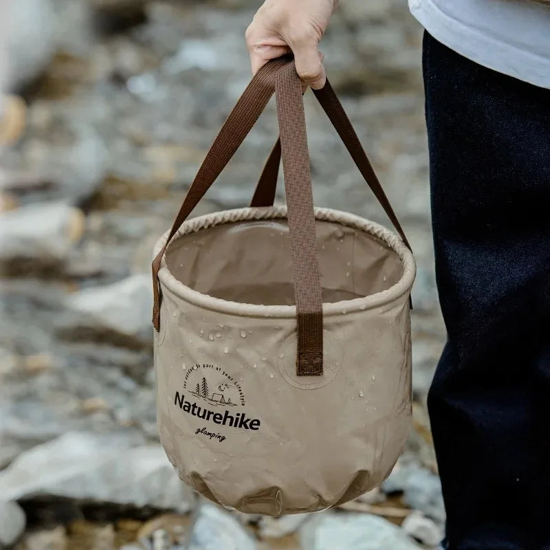 Naturehike Handheld Bucket Outdoor Foldable Waterproof Bucket Portable Multifunctional Travel Camping Fishing Storage Bucket