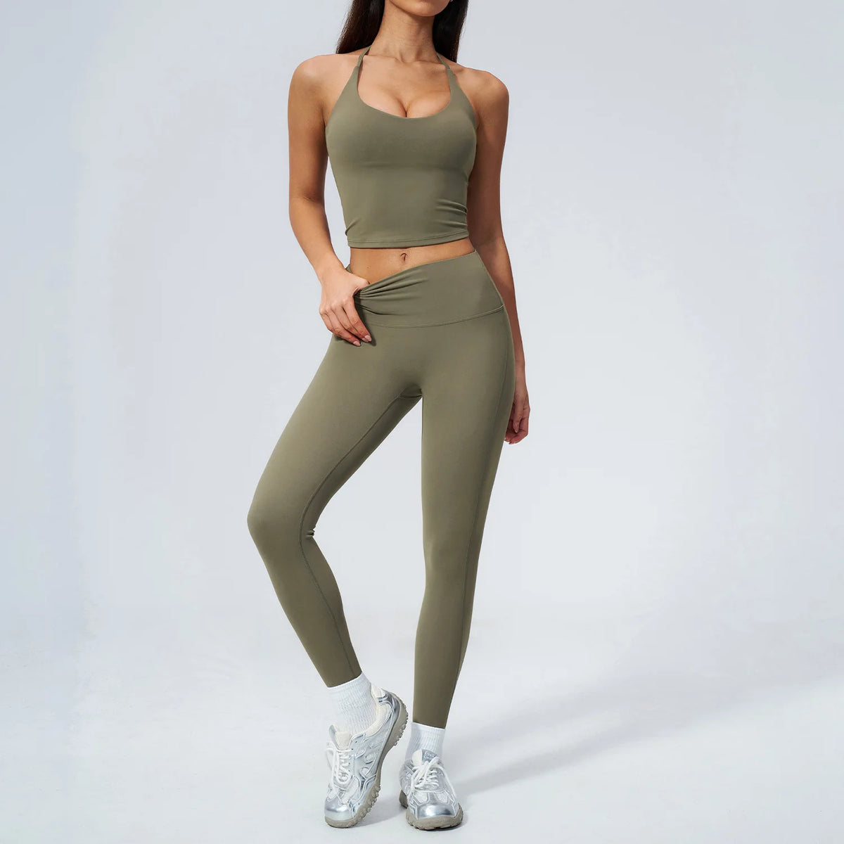Yoga Set 2PCS Women Tracksuits Workout Clothes Sportswear Fitness High Waist Leggings Cycling Shorts Sport Suit Female Yoga Suit