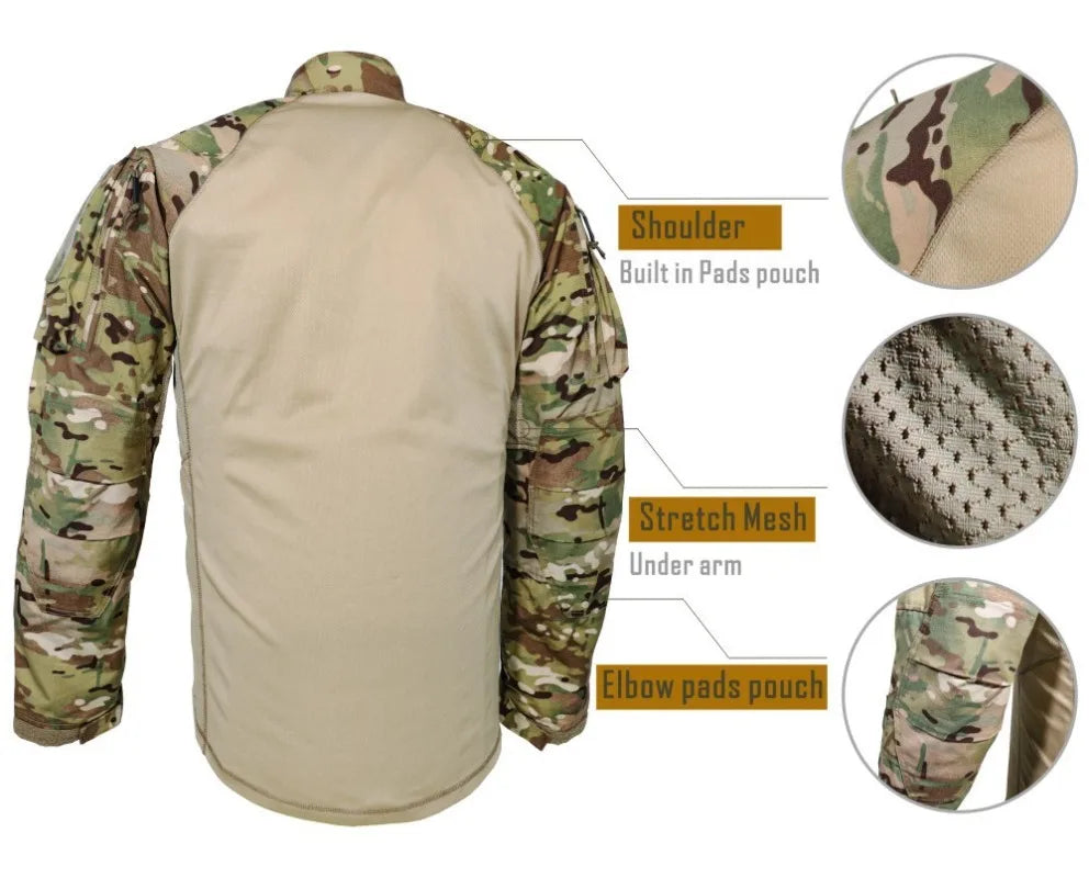 2026 Spring Autumn Men'sTactics Sets Wear Resistant Uniform Shirts Outdoor Sports 2-piece Suits Breathable Frog suit Cargo pants