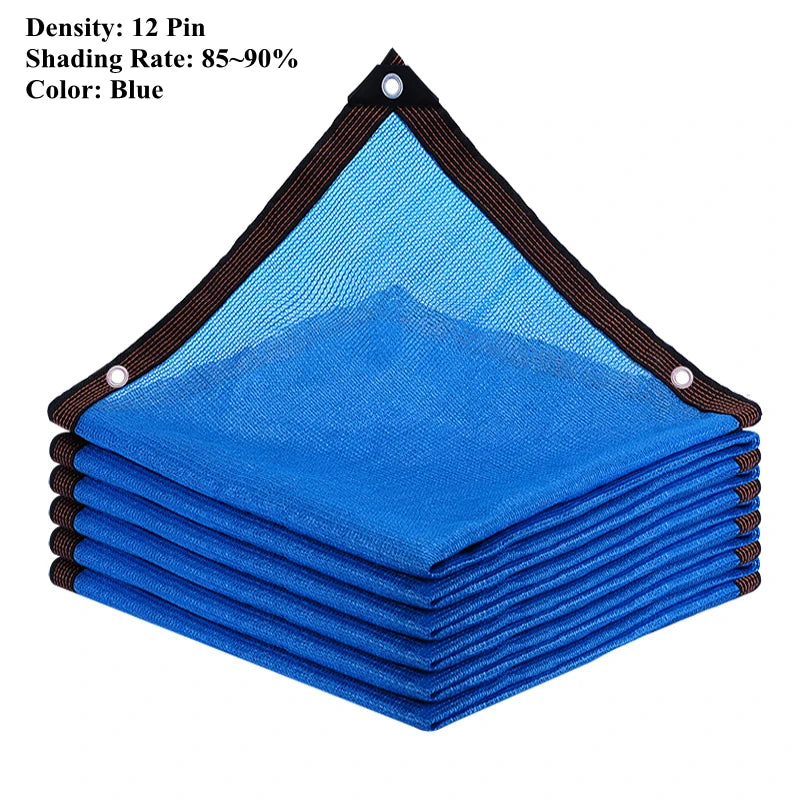 6 12Pin Sunshade Net Black Green Blue Anti-UV HDPE Garden Succulent Plant Shading Net Outdoor Swimming Pool Cover Sun Shade Net