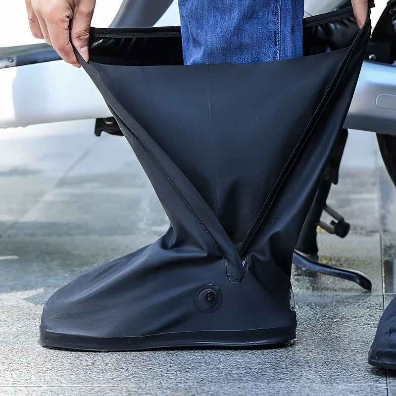 1pair Rain Boot Shoe Cover High-tube Outdoor Camping Waterproof Rainproof Shoe Covers for Motorcycle Bike Cycling Equipment