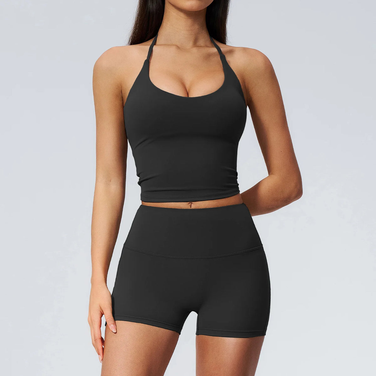 Yoga Set 2PCS Women Tracksuits Workout Clothes Sportswear Fitness High Waist Leggings Cycling Shorts Sport Suit Female Yoga Suit