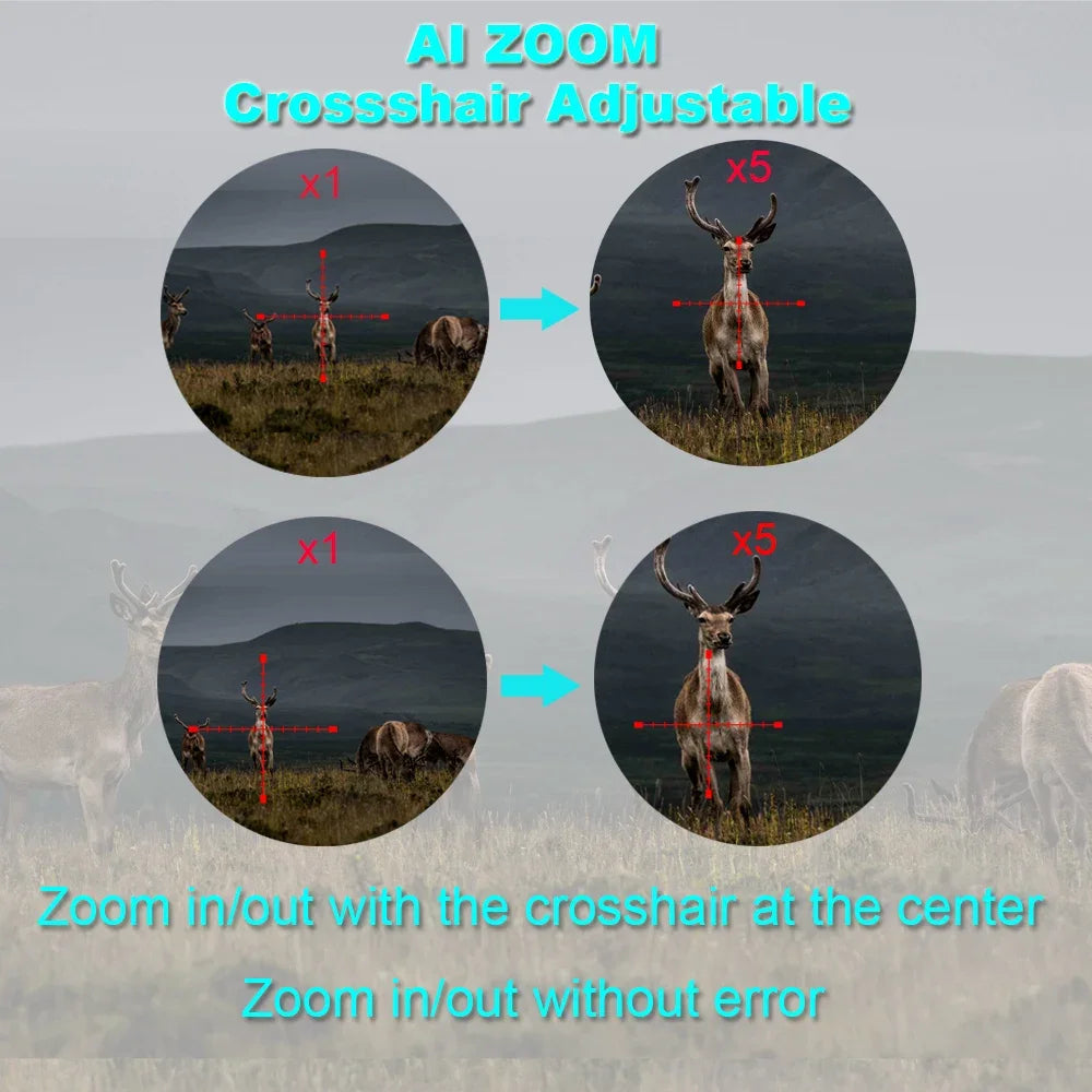 Digital Night Vision Riflescope 940nm IR Scope Sight Monocular 5X Zoom HD 1080P Video Photo 300m Night Vision for Hunting