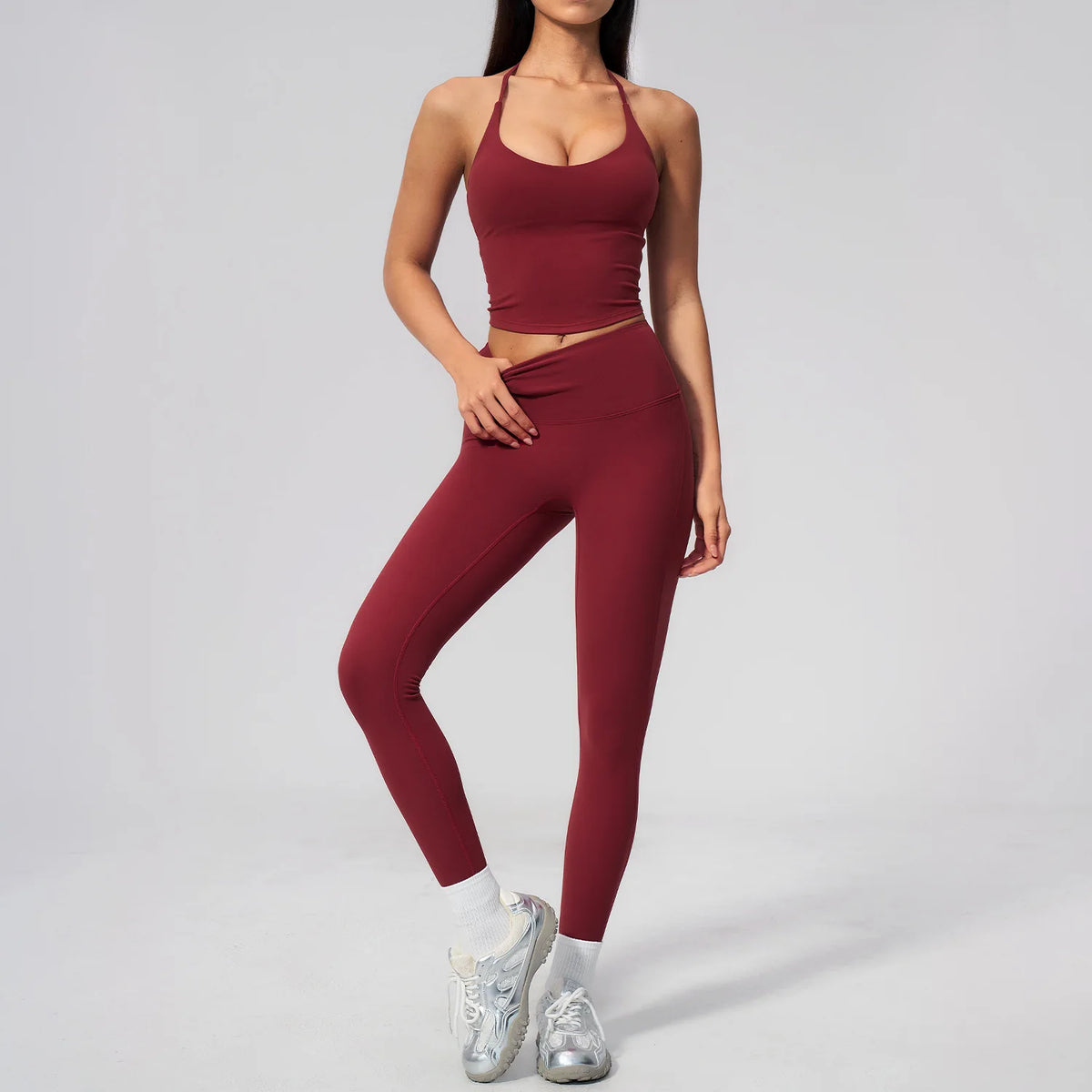Yoga Set 2PCS Women Tracksuits Workout Clothes Sportswear Fitness High Waist Leggings Cycling Shorts Sport Suit Female Yoga Suit