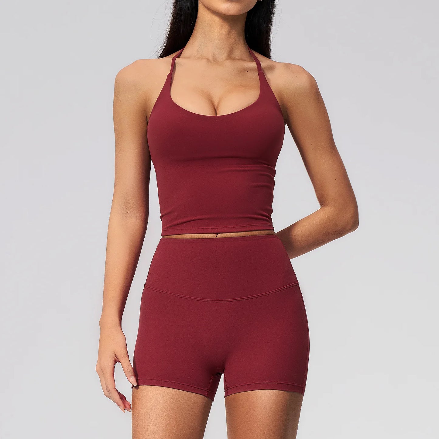Yoga Set 2PCS Women Tracksuits Workout Clothes Sportswear Fitness High Waist Leggings Cycling Shorts Sport Suit Female Yoga Suit
