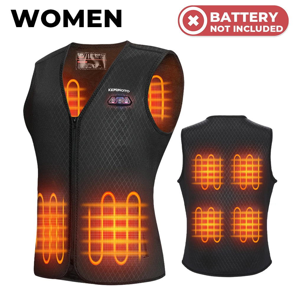 KEMIMOTO Winter Warm Heated Vest Men Women Motorcycle Heated Jacket USB Electric Smart Heating For Skiing Fishing Outdoor Gear