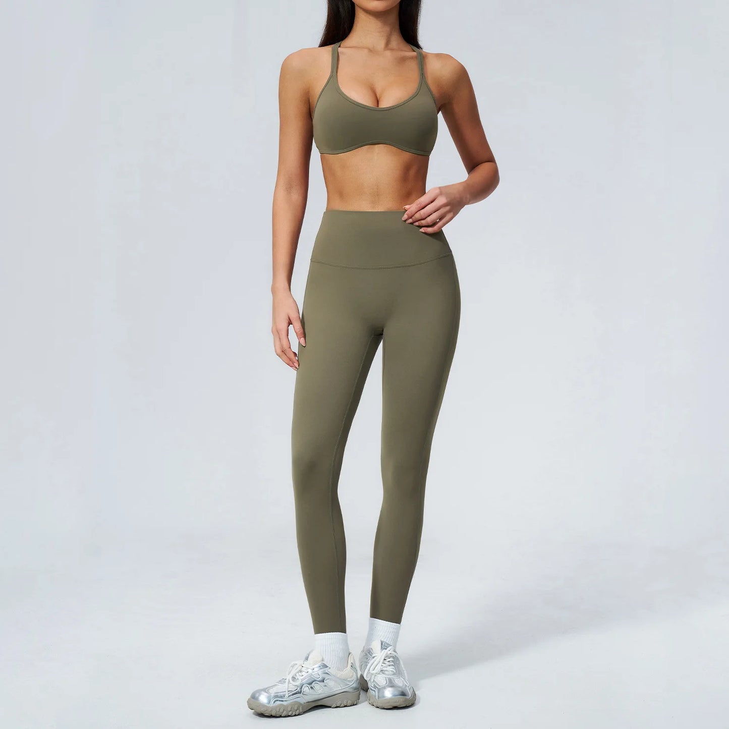 Yoga Set 2PCS Women Tracksuits Workout Clothes Sportswear Fitness High Waist Leggings Cycling Shorts Sport Suit Female Yoga Suit