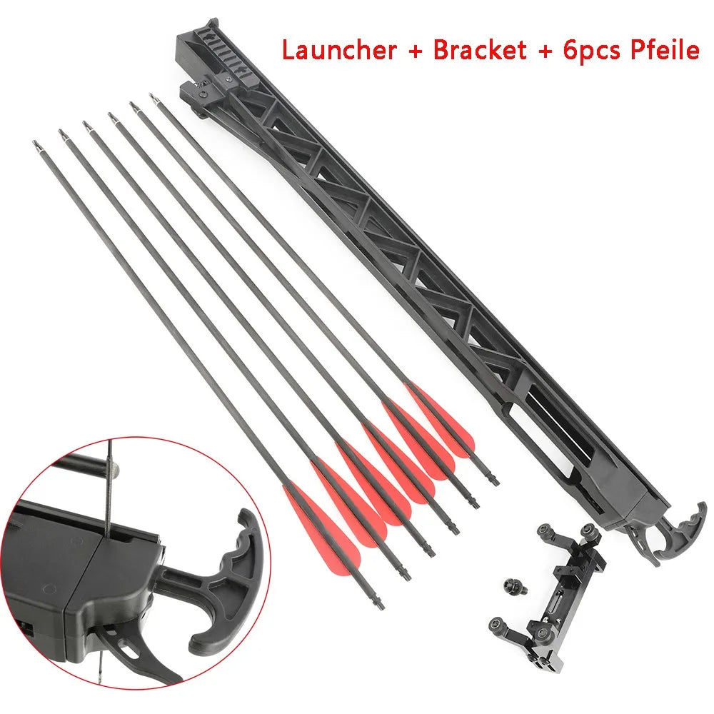 Arrow Track Launcher Archery Bow Shooting Assistant Kit, Equipped with Pure Carbon Arrows for Hunting Target Game and Daily Archery Training